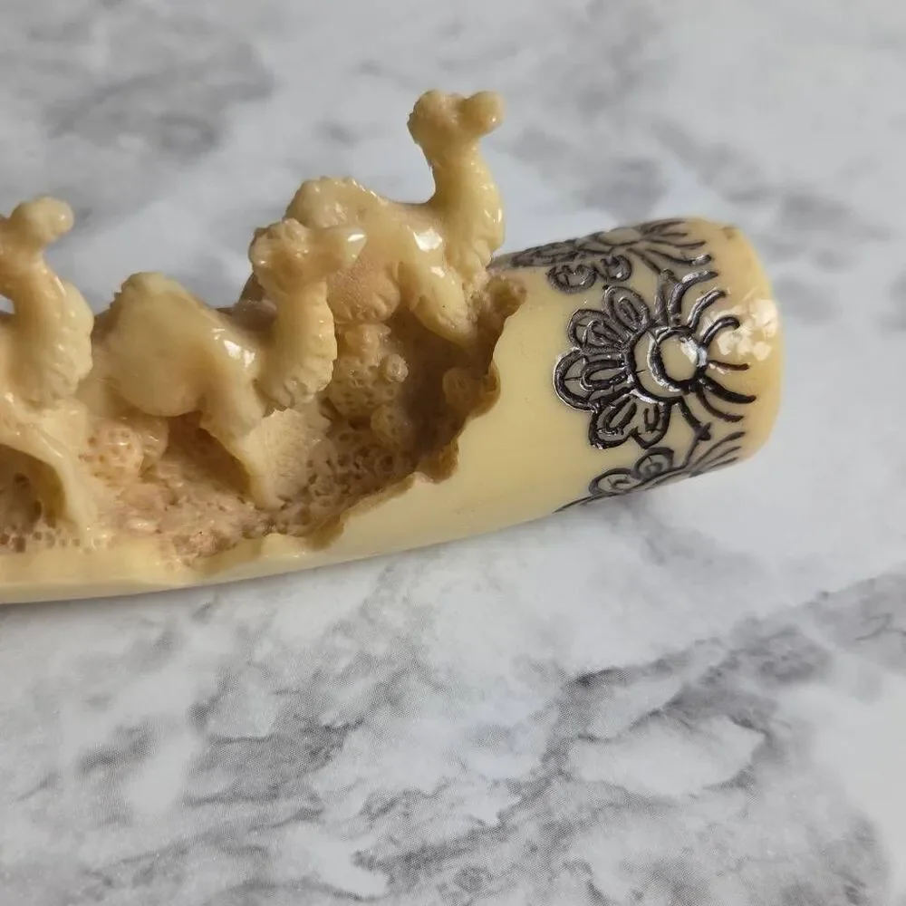 Faux‎ Ivory Camel Carving Decor